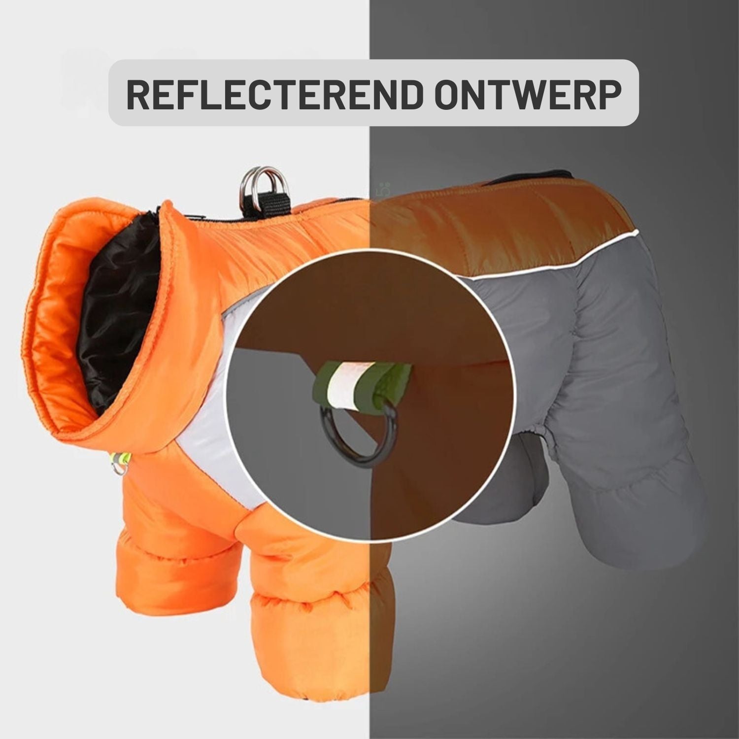 Gezellige hondenjas reflecterend ontwerp